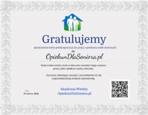 Jestem opiekunem 2 kurs dla opiekuna osób starszych