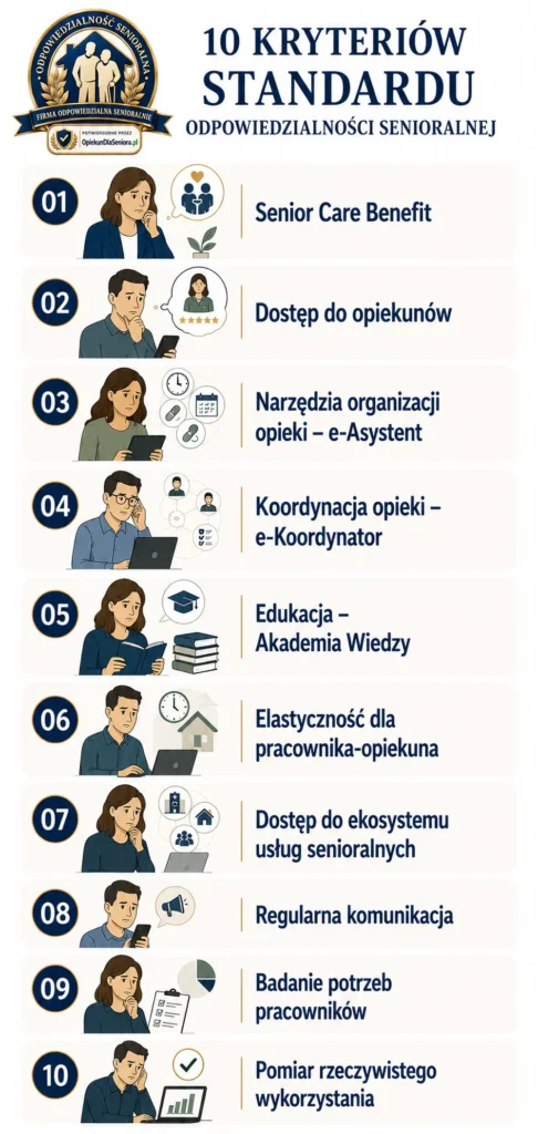 Certyfikat Odpowiedzialności Senioralnej - kryteria.