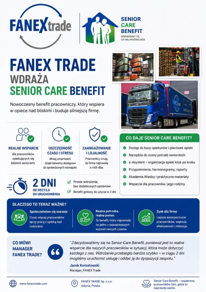 FANEX Trade wdraża Senior Care Benefit